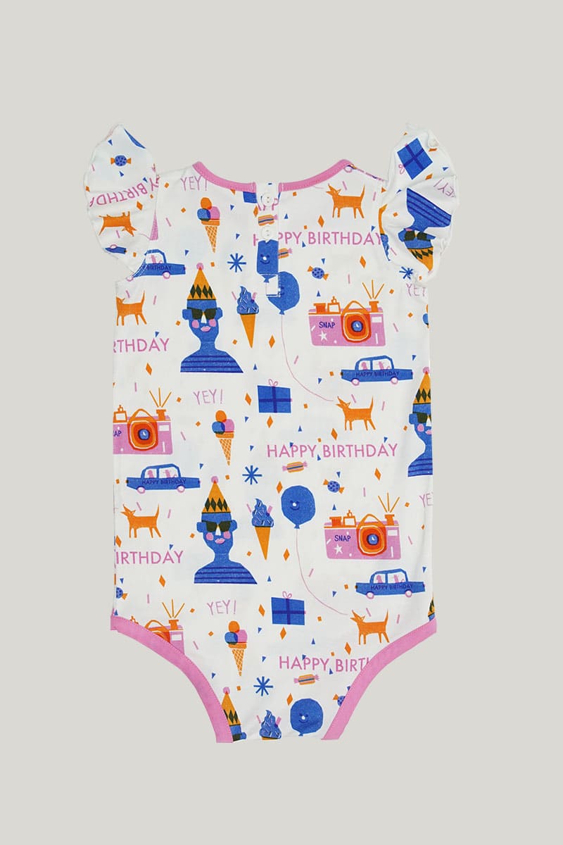 Cute Baby Girl Skin-Friendly Short-Sleeved Highly Elastic Romper With Snaps At The Neckline Newborn Onesie-2316240038