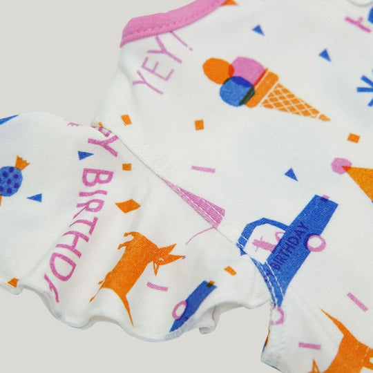 Cute Baby Girl Skin-Friendly Short-Sleeved Highly Elastic Romper With Snaps At The Neckline Newborn Onesie-2316240038