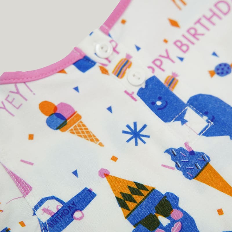 Cute Baby Girl Skin-Friendly Short-Sleeved Highly Elastic Romper With Snaps At The Neckline Newborn Onesie-2316240038