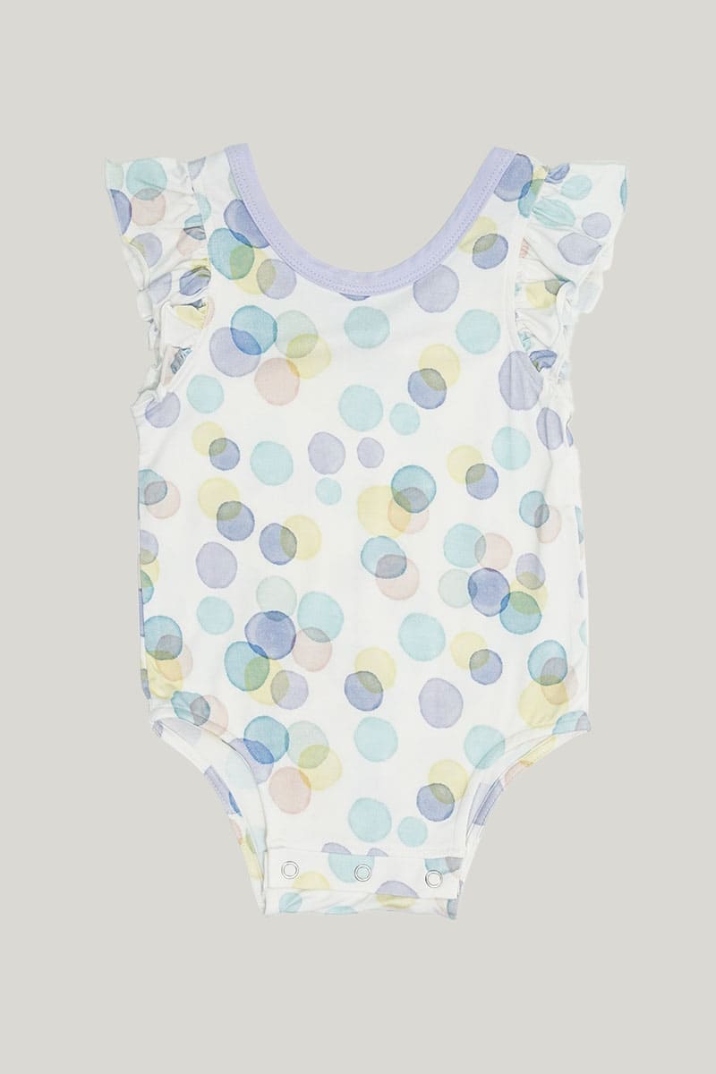 Cute Baby Girl Skin-Friendly Short-Sleeved Onesie, Shoulder Pleated Highly Elastic Infant Bodysuit-2315580218