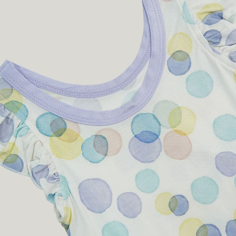 Cute Baby Girl Skin-Friendly Short-Sleeved Onesie, Shoulder Pleated Highly Elastic Infant Bodysuit-2315580218