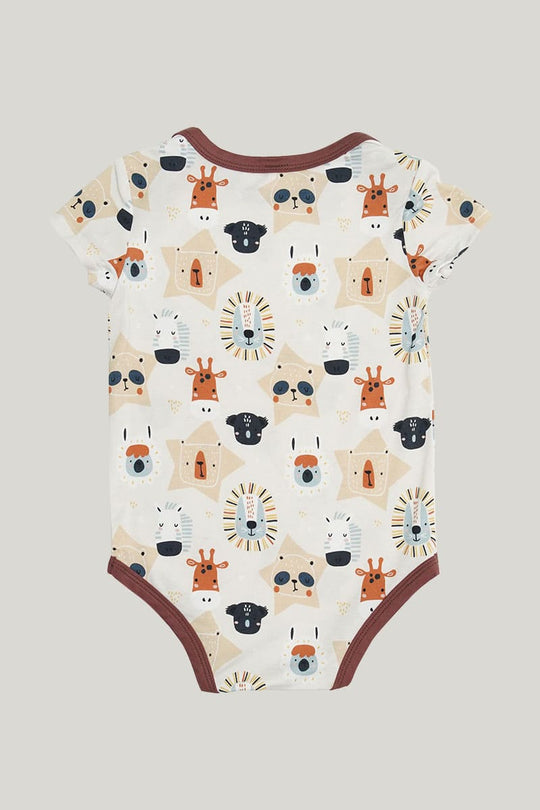 Bamboo Fiber Baby Short-Sleeved Onesie, Soft And Comfortable Loose Neckline Highly Elastic Romper-2315580204