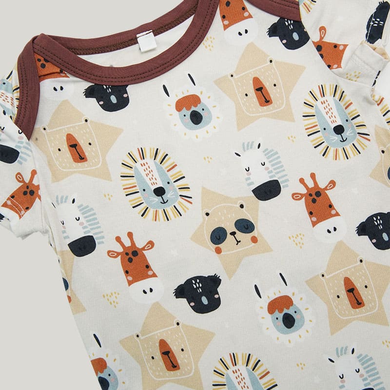 Bamboo Fiber Baby Short-Sleeved Onesie, Soft And Comfortable Loose Neckline Highly Elastic Romper-2315580204