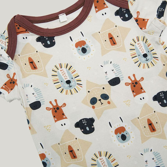 Bamboo Fiber Baby Short-Sleeved Onesie, Soft And Comfortable Loose Neckline Highly Elastic Romper-2315580204