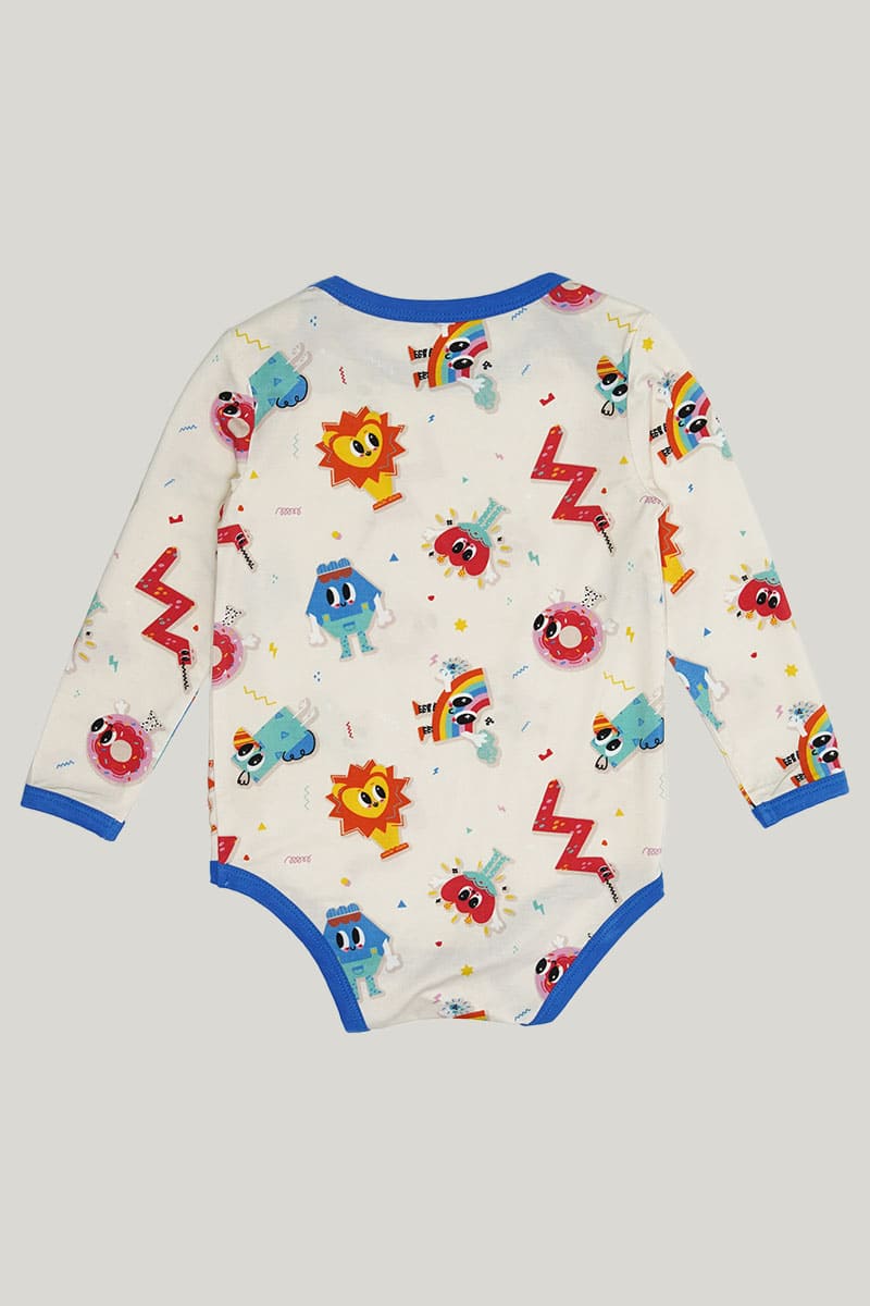 Soft Long-Sleeved Baby Knitted Long-Sleeved Bodysuit With Elf Pattern-2316340035