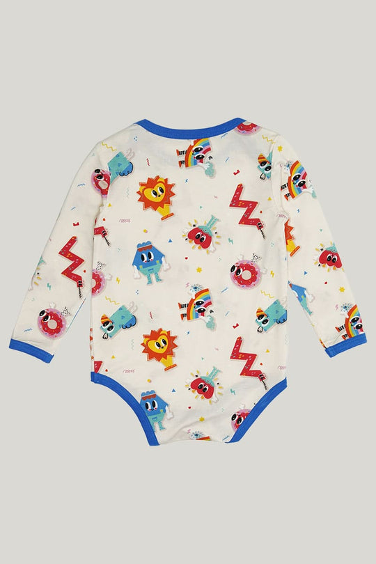 Soft Long-Sleeved Baby Knitted Long-Sleeved Bodysuit With Elf Pattern-2316340035