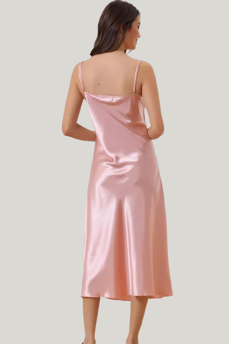 Hot Women'S Camisole Nightgown, Lace Trim Silk Nightgown