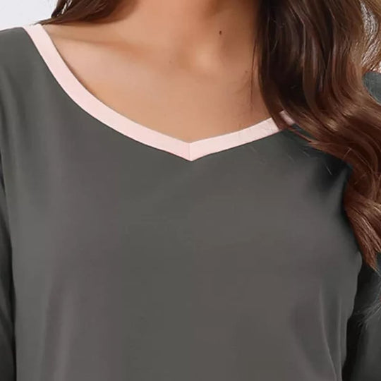Soft And Skin-Friendly Women'S Long-Sleeved Nightgown