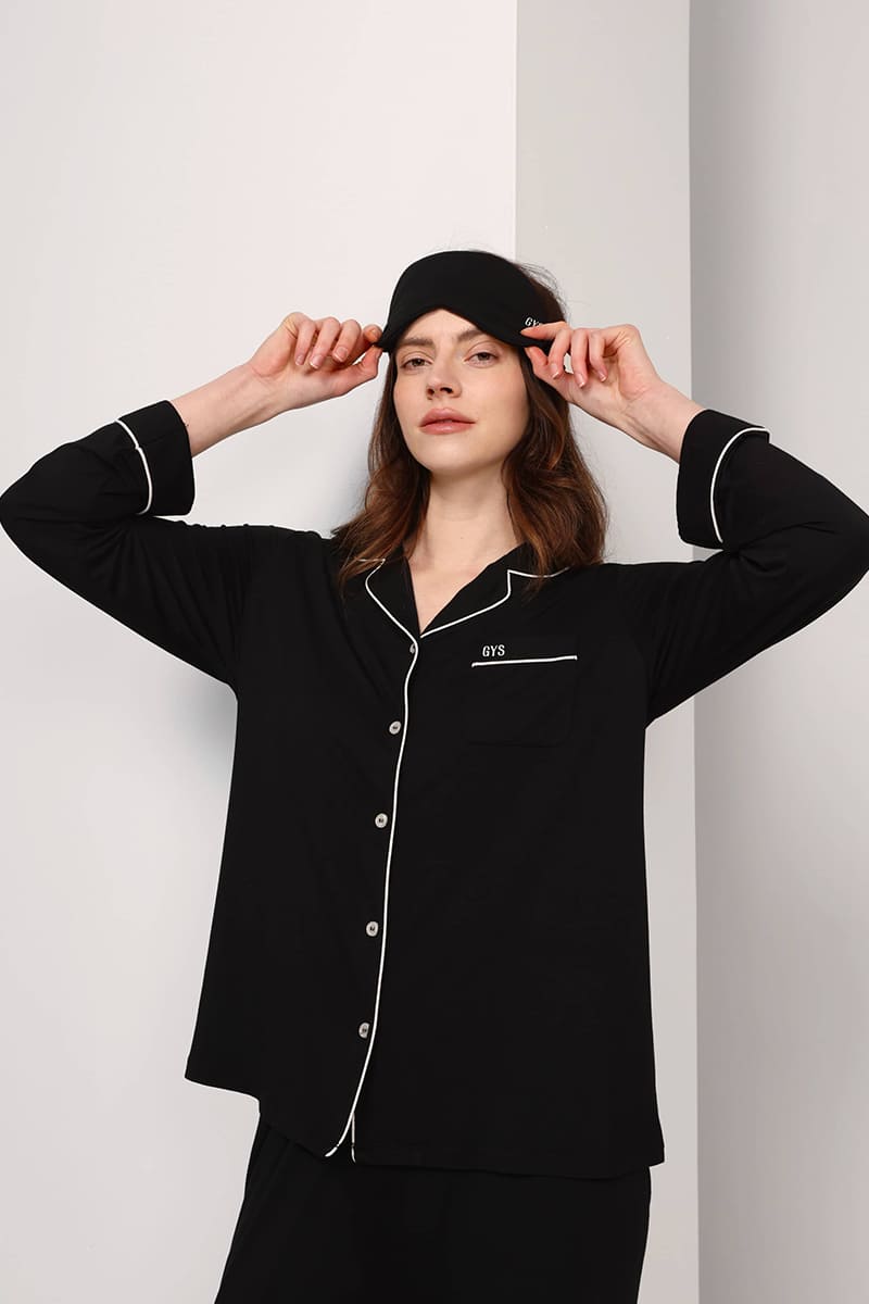 Relaxed Piped Pj Sets For Women In Bulk,Custom Lyocell Nighty Supplier