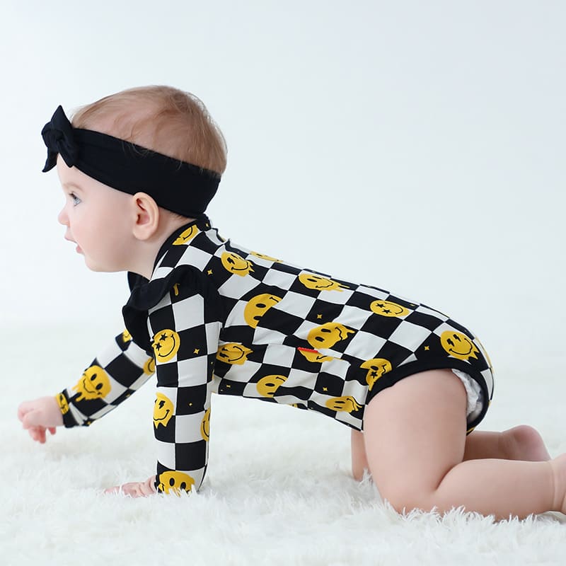 Customized Bulk Bamboo Baby Bodysuit And Hairband Factory-2416520206