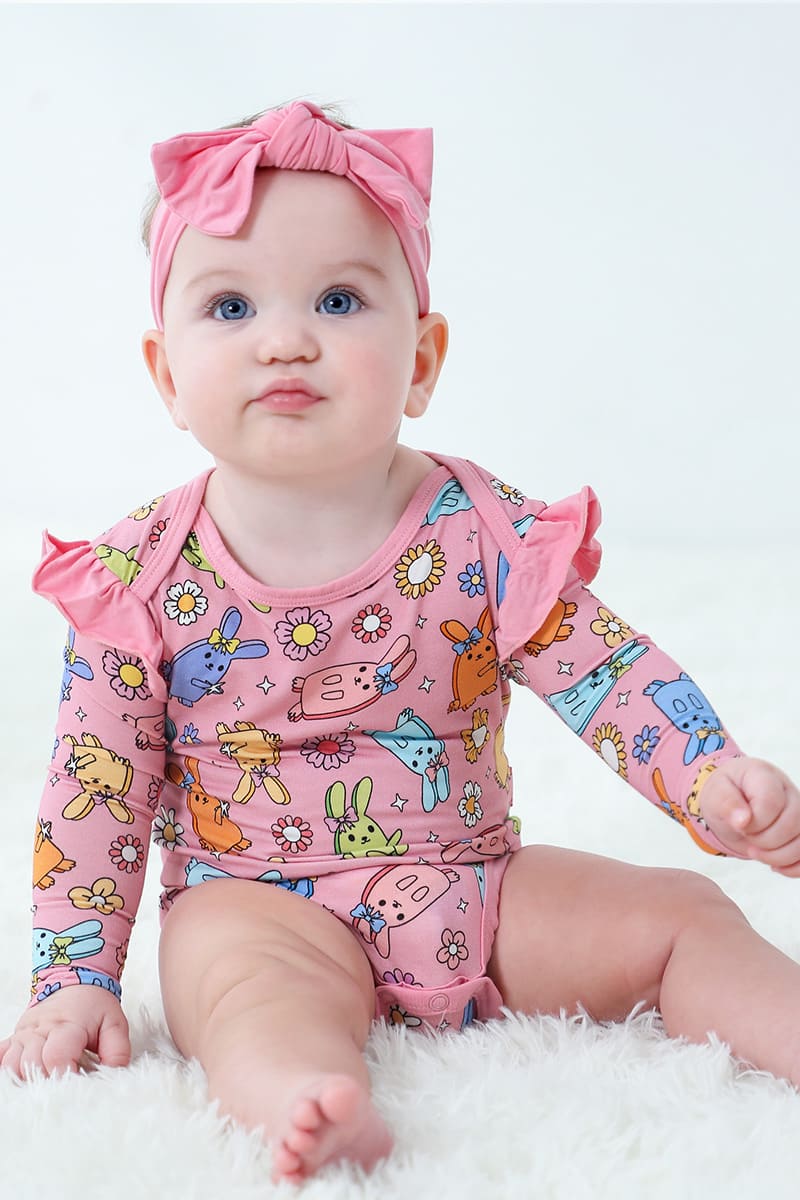 Bulk Bamboo Baby Bodysuit And Hairband Factory-2416520206