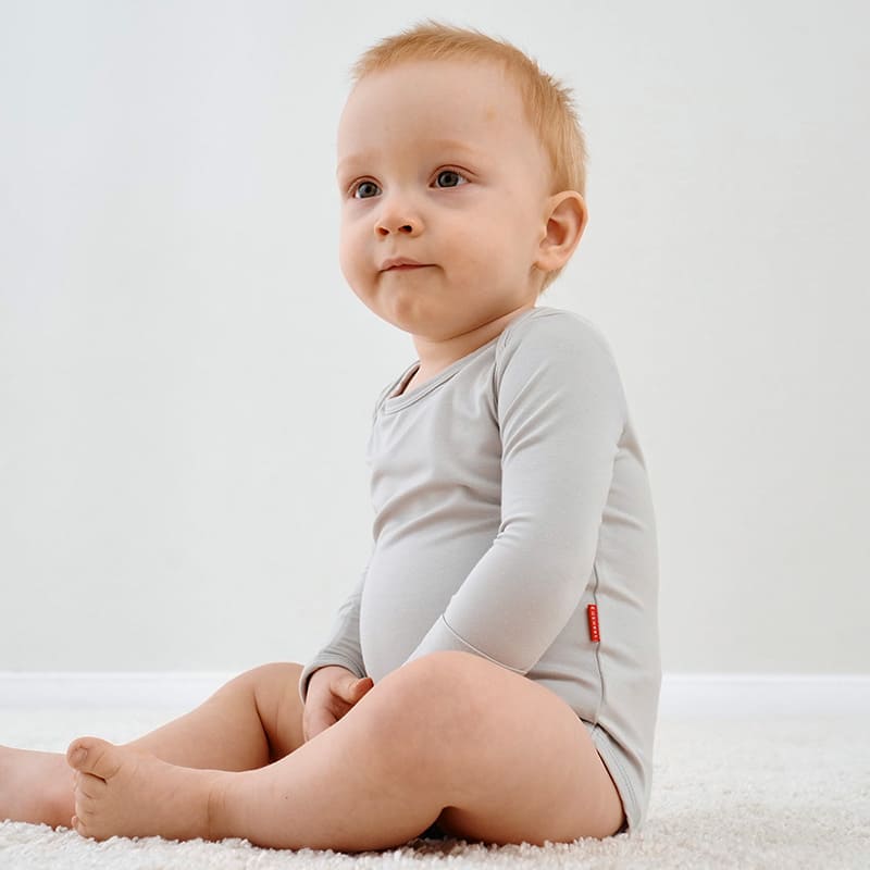 Bulk Bamboo Solod Baby Long-Sleeved Bodysuit Factory-2416520253