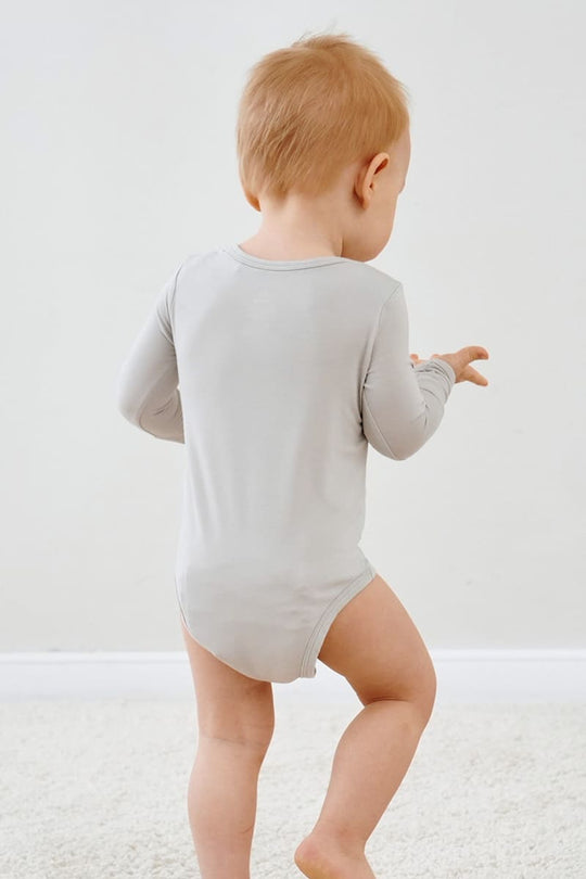 Bulk Bamboo Solod Baby Long-Sleeved Bodysuit Factory-2416520253