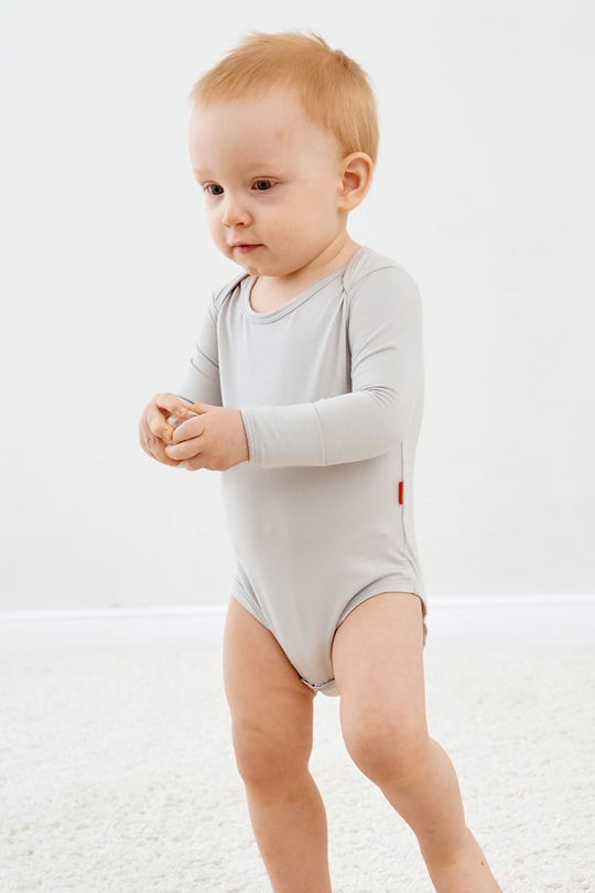 Bulk Bamboo Solod Baby Long-Sleeved Bodysuit Factory-2416520253