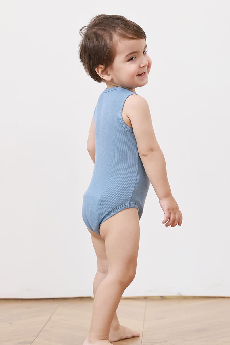 Customized Bulk Bamboo Ribbed Baby Sleeveless Bodysuits Factory-2416520352