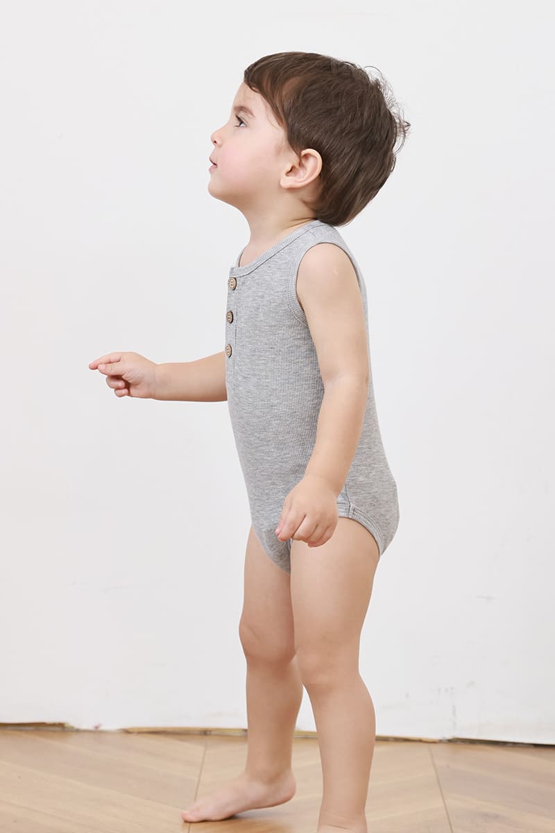 Customized Bulk Bamboo Ribbed Baby Sleeveless Bodysuits Factory-2416520352