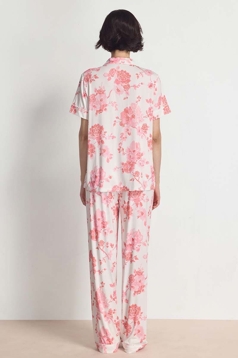 Private Label Printed Short-Sleeve Pajama Set Lyocell Nighty Supplier