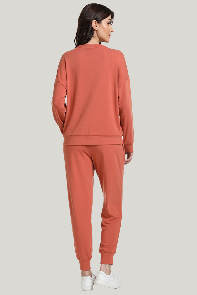 Jogging Casual Women’s Knit Long-sleeve Long Pants Head Pajamas Set-2311740050