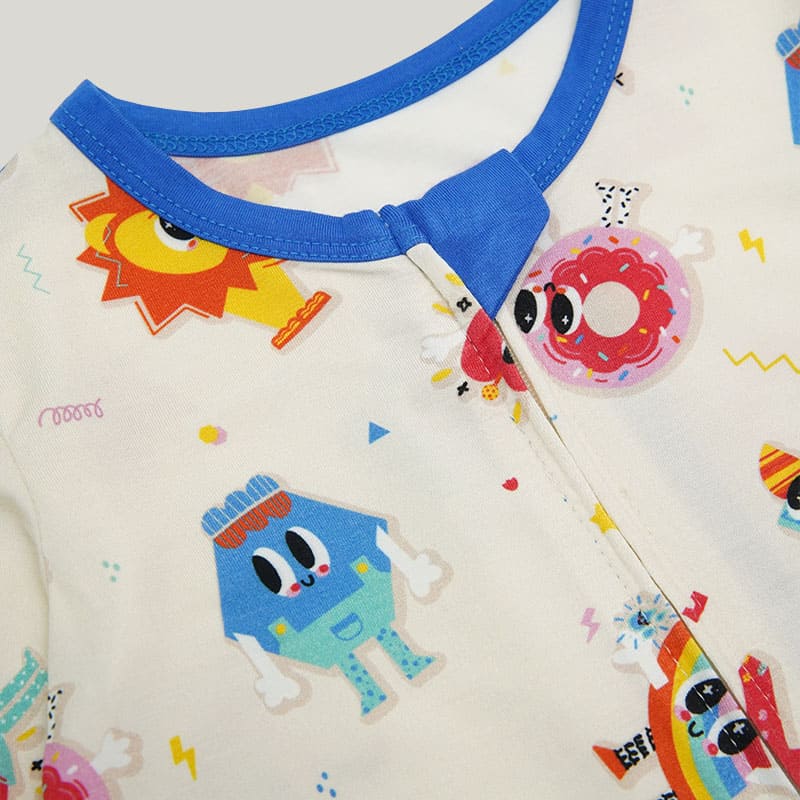 Comfortable And Breathable Baby Knitted Long-Sleeved Long Pants Sleepsuits, Zippered Jumpsuit Feetie-2316340036