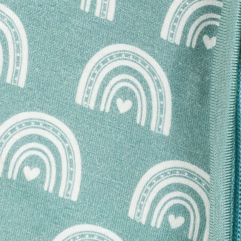 Bamboo Fiber Baby Sleepsuits Soft Skin-Friendly And Breathable Fingerprint Pattern Onesie