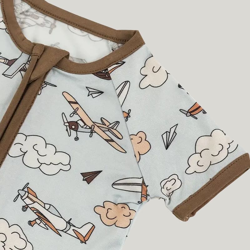 Bamboo Fiber Baby Rompers/Bodysuit/Onesie Soft Skin-Friendly And Breathable Airplane Pattern Onesie