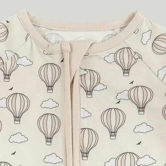 Bamboo Fiber Baby Sleepsuits Soft Skin-Friendly Breathable Hot Air Balloon Pattern Jumpsuit