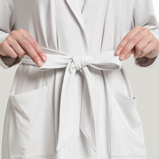 Elegant High-end Women’s Knit Bamboo Bathrobe-2311740025