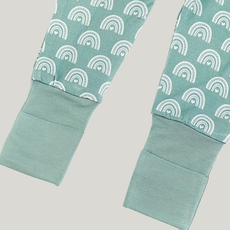 Bamboo Fiber Baby Sleepsuits Soft Skin-Friendly And Breathable Fingerprint Pattern Onesie