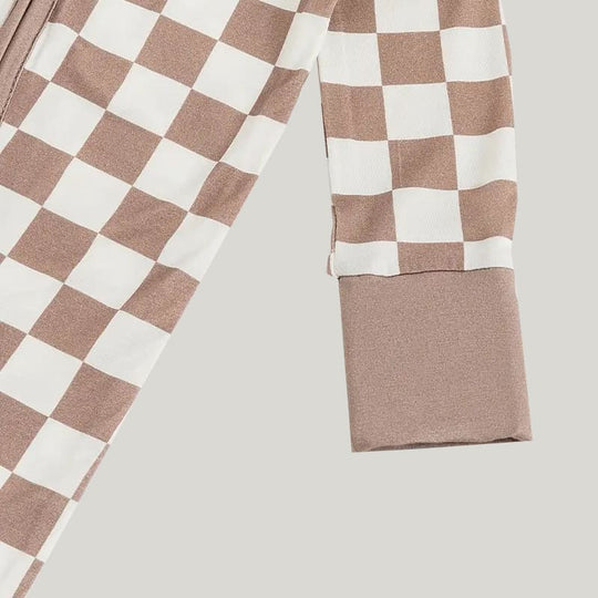 Bamboo Fiber Baby Sleepsuits Soft Skin-Friendly Breathable Floral Pattern Jumpsuit Skin-Friendly And Breathable Checkered Pattern Onesie
