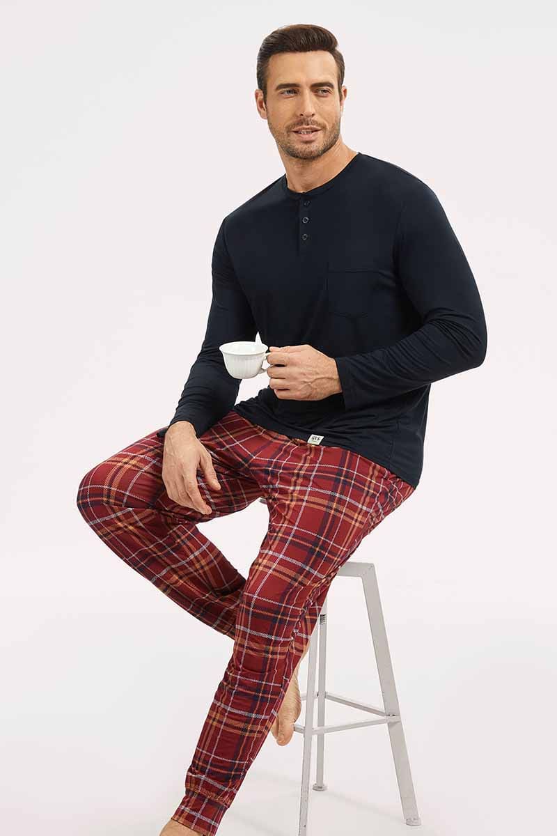 60s Sleepwear For Men Wholesale, Customized Henry Pajama Sets