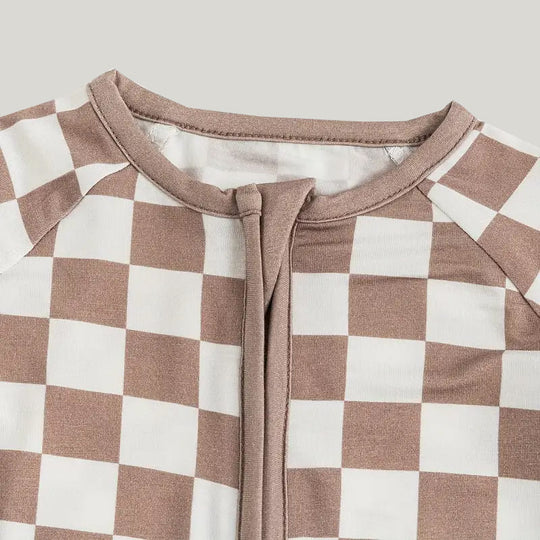 Bamboo Fiber Baby Sleepsuits Soft Skin-Friendly Breathable Floral Pattern Jumpsuit Skin-Friendly And Breathable Checkered Pattern Onesie