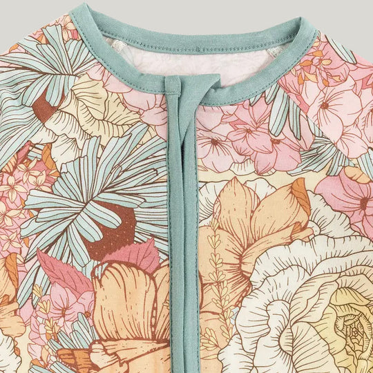 Bamboo Fiber Baby Sleepsuits Soft Skin-Friendly Breathable Floral Pattern Jumpsuit