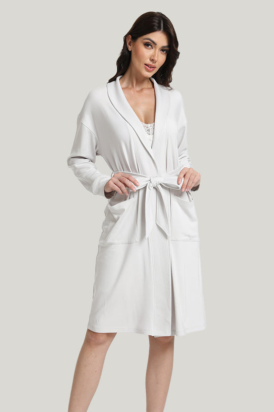 Elegant High-end Women’s Knit Bamboo Bathrobe-2311740025