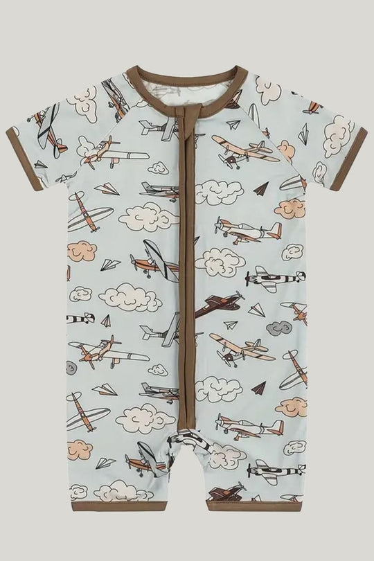 Bamboo Fiber Baby Rompers/Bodysuit/Onesie Soft Skin-Friendly And Breathable Airplane Pattern Onesie