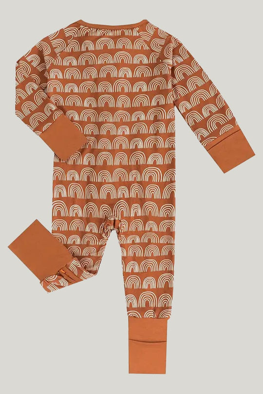 Bamboo Fiber Baby Sleepsuits Soft Skin-Friendly Breathable Fingerprint Pattern Jumpsuit