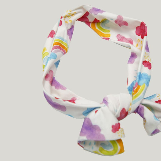 Baby Knitted Bamboo Viscose Blanket With Rainbow Cloud Print-2316520005
