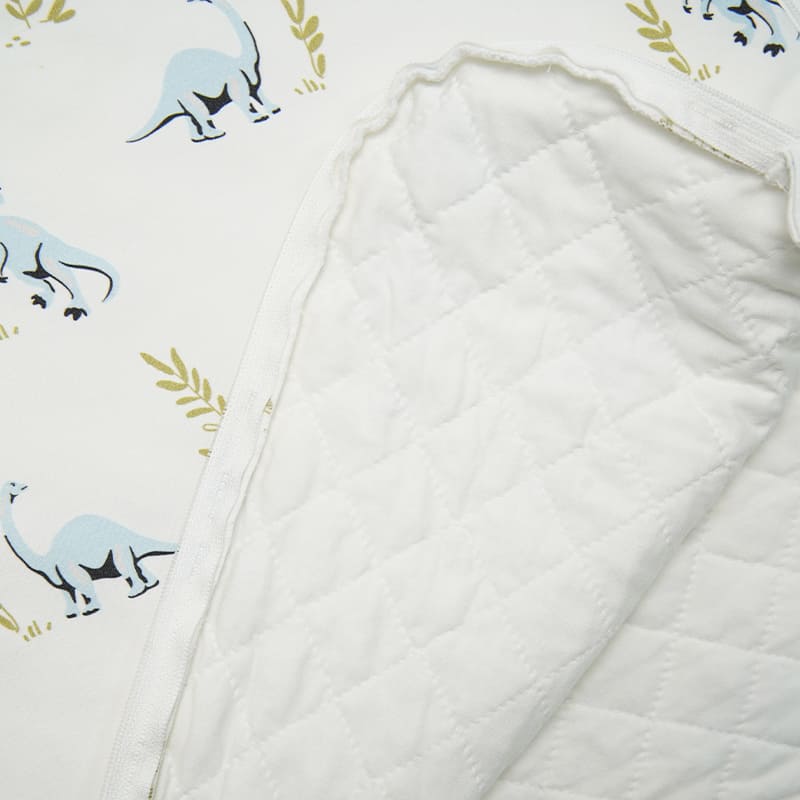 Baby Knitted Sleeveless Sleeping Bag With Double-layer Thickened Dinosaur Print-2416520064