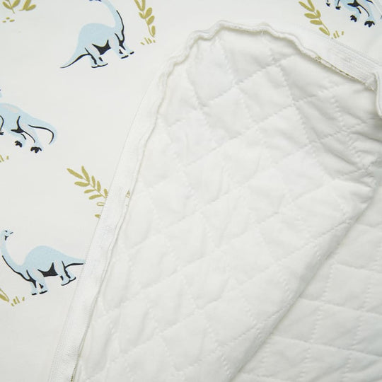Baby Knitted Sleeveless Sleeping Bag With Double-layer Thickened Dinosaur Print-2416520064