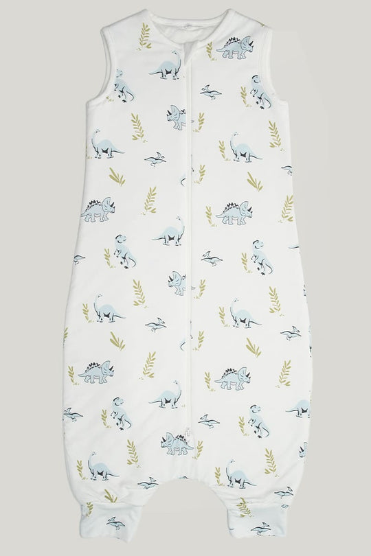 Baby Knitted Sleeveless Trousers Sleeping Bag With Double-layer Thickened Dinosaur Print-2416520065