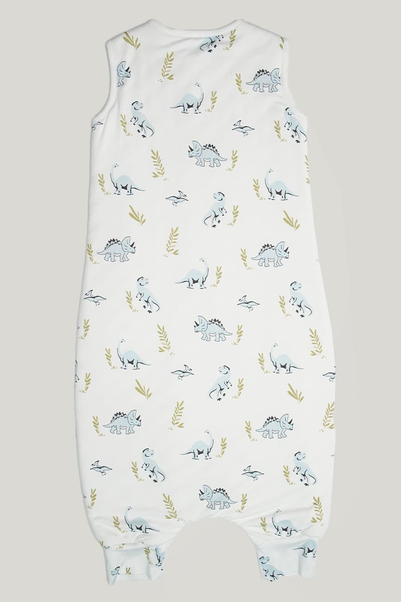 Baby Knitted Sleeveless Trousers Sleeping Bag With Double-layer Thickened Dinosaur Print-2416520065