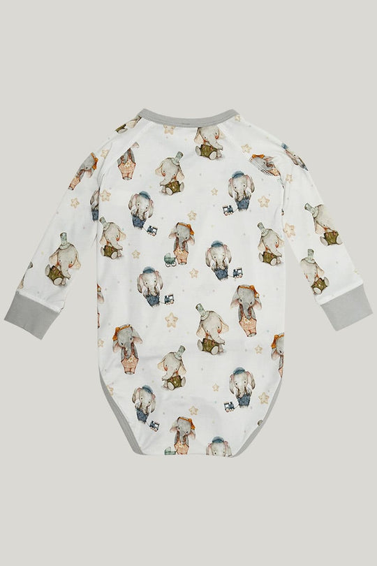 Soft Bamboo Fiber Baby Long-Sleeved Onesie, Skin-Friendly And Comfortable Solid Color Highly Elastic Newborn Romper-2315580154
