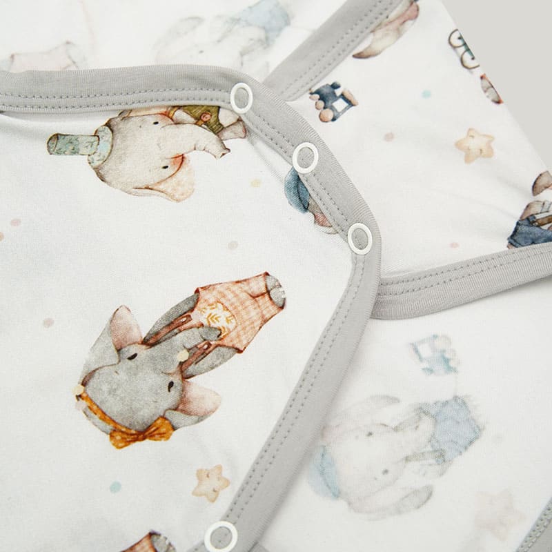 Soft Bamboo Fiber Baby Long-Sleeved Onesie, Skin-Friendly And Comfortable Solid Color Highly Elastic Newborn Romper-2315580154