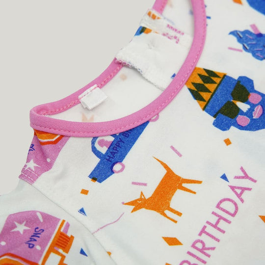 Cute Baby Girl Skin-Friendly Short-Sleeved Highly Elastic Romper With Snaps At The Neckline Newborn Onesie-2316240038