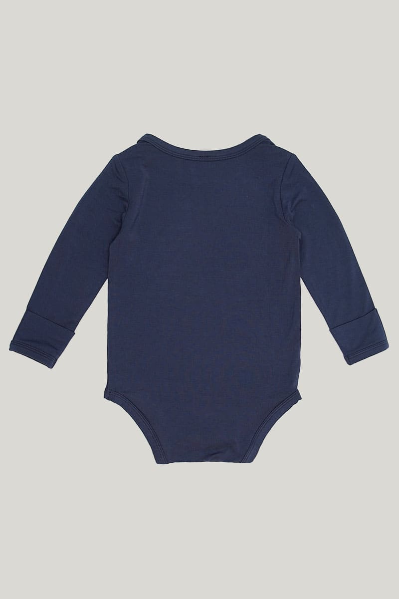 Soft Bamboo Fiber Baby Long-Sleeved Hand-Protected Onesie, Skin-Friendly And Comfortable Solid Color Highly Elastic Newborn Bodysuit-2313810251