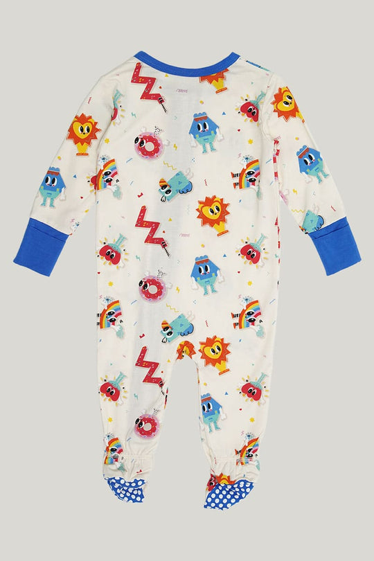 Comfortable And Breathable Baby Knitted Long-Sleeved Long Pants Sleepsuits, Zippered Jumpsuit Feetie-2316340036