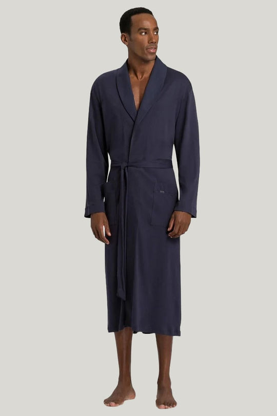Bamboo Fiber Men'S Robe With Pockets And Shawl Collar