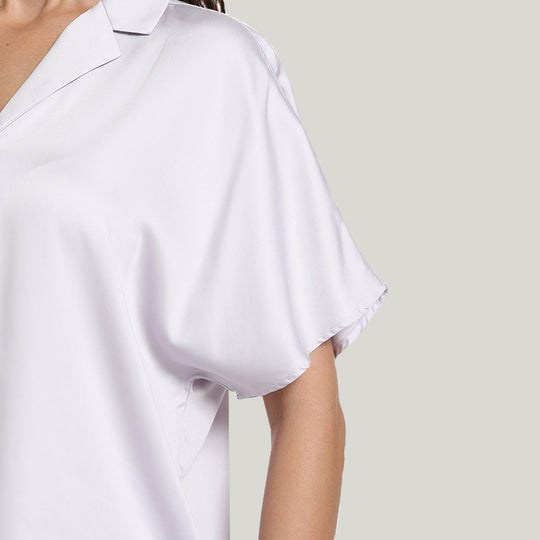 Bamboo Fiber Women’s Knit Short-sleeve Long Tops Pajamas Set-2311290095