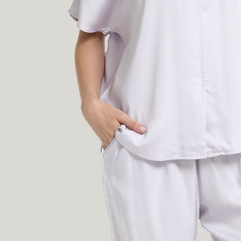 Bamboo Fiber Women’s Knit Short-sleeve Long Tops Pajamas Set-2311290095