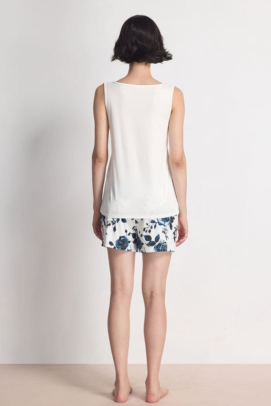 Custom Bamboo Lace-Trim V-Neck Lounge Tank & Shorts Set Manufacturer