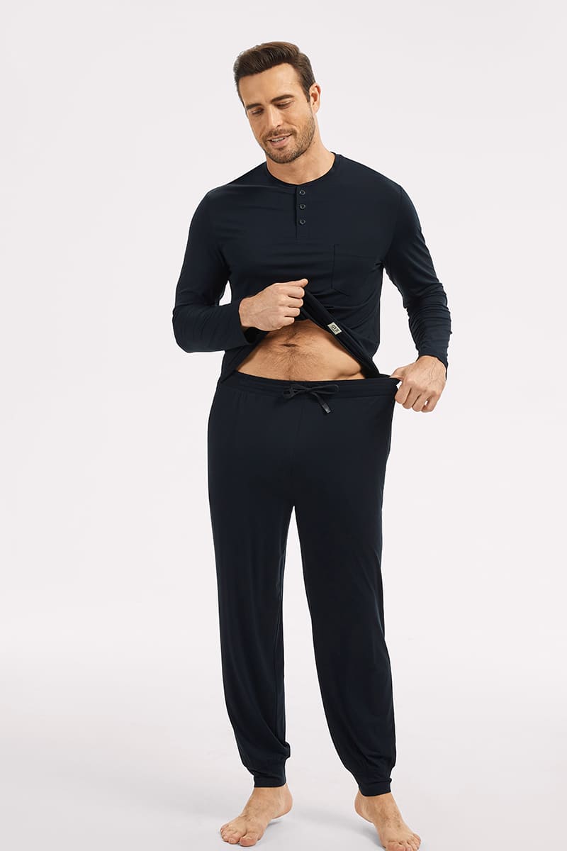Bamboo Men'S Pj Manufacturing, Customized Henley Shirt Factory